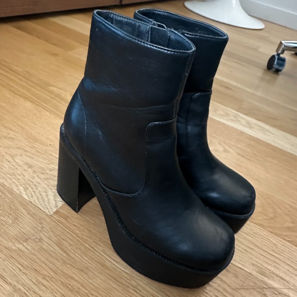 Madden Girl Black Platform Booties